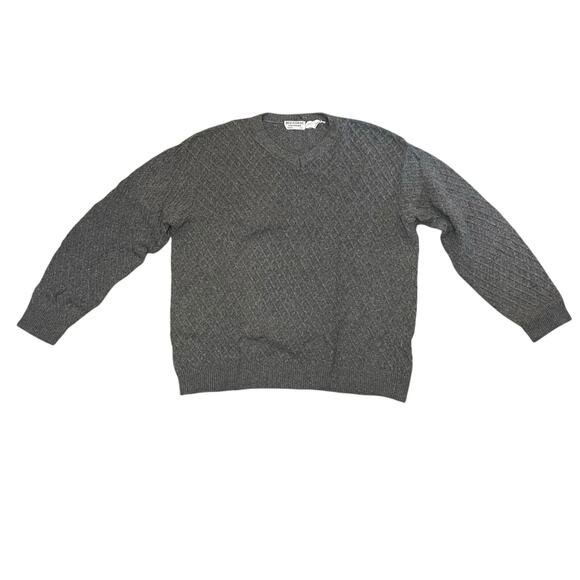 Belvedere Knitwear Gray Textured Knit Wool Blend Sweater Italy - Size Large - Picture 1 of 9